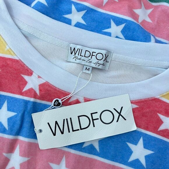 NWT Wildfox Roadtrip Stellar Stripe Sweater Size Medium Women's Oversized Stars - Picture 6 of 6